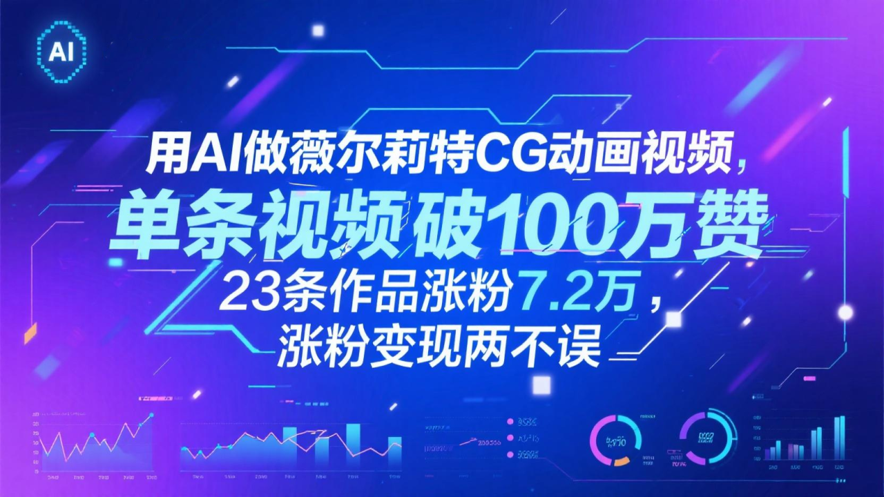 用AI做薇尔莉特CG动画视频，单条视频破100万赞，23条作品涨粉7.2万，涨粉变现两不误_大叔资源库-大叔资源库-资源-项目-副业-兼职-创业-大叔的库-大叔的库