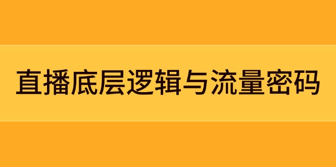 （14695期）直播底层逻辑与流量密码：定位模型+案例拆解，急速流承接与数据优化全攻略_大叔资源库创业项目网-大叔资源库-资源-项目-副业-兼职-创业-大叔的库-大叔的库