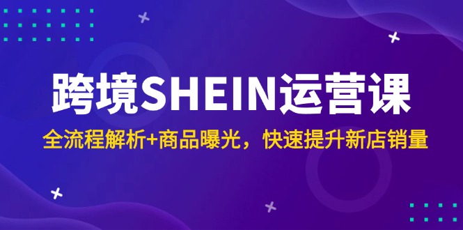 （14832期）跨境SHEIN运营课，全流程解析+商品曝光，快速提升新店销量_大叔资源库创业项目网-大叔资源库-资源-项目-副业-兼职-创业-大叔的库-大叔的库