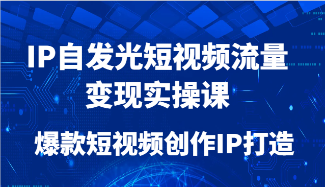 IP自发光短视频流量变现实操课，爆款短视频创作IP打造_大叔资源库-大叔资源库-资源-项目-副业-兼职-创业-大叔的库-大叔的库