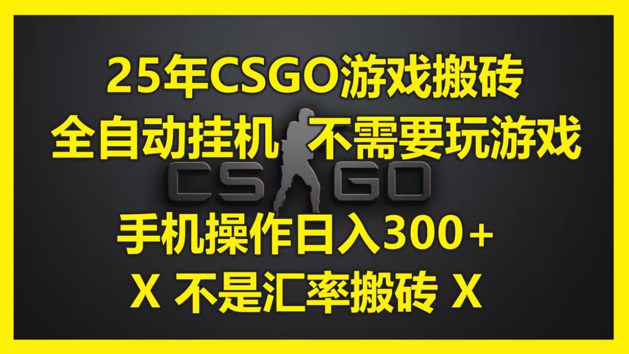 25年CSGO游戏搬砖，全自动挂机，不需要玩游戏，手机操作日入300+。(不是汇率搬砖)_大叔资源库-大叔资源库-资源-项目-副业-兼职-创业-大叔的库-大叔的库