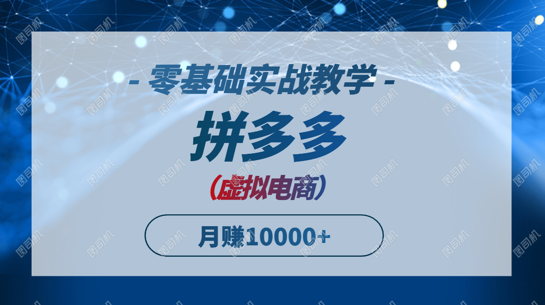 （14880期）拼多多虚拟电商，零基础实战教学，快速打爆商品，新手也能月入10000+_大叔资源库创业项目网-大叔资源库-资源-项目-副业-兼职-创业-大叔的库-大叔的库