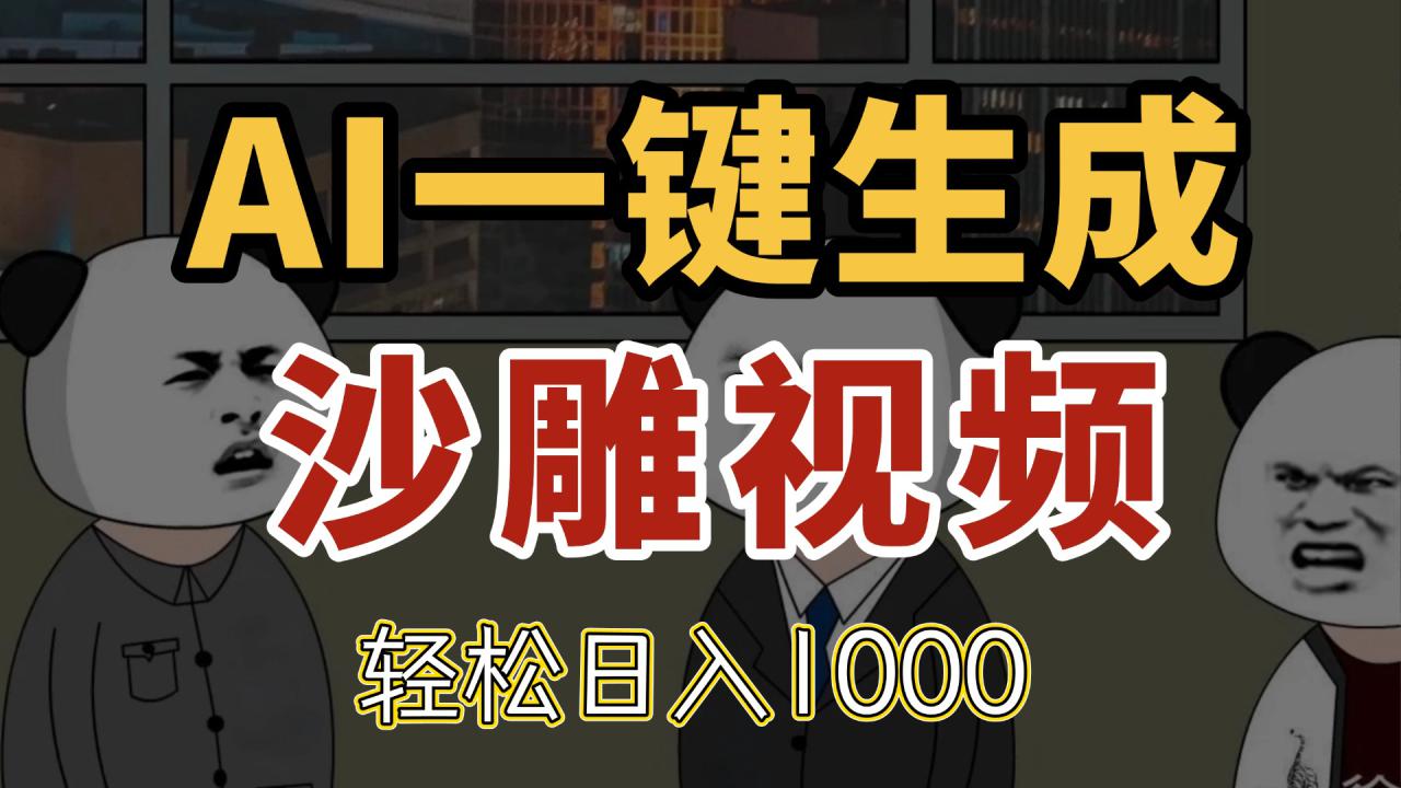 （14756期）AI一键生成沙雕视频，一条视频千万播放，轻松日入1000_大叔资源库创业项目网-大叔资源库-资源-项目-副业-兼职-创业-大叔的库-大叔的库